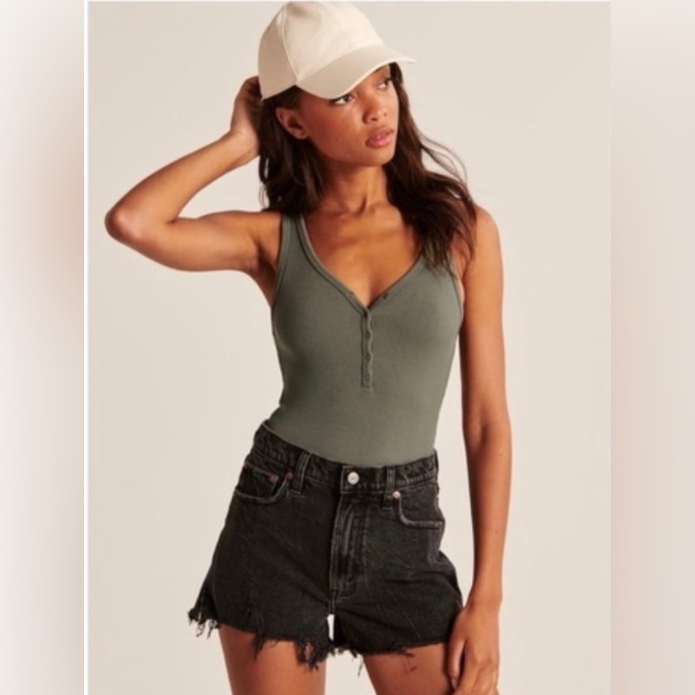 Abercrombie & Fitch Olive Green Bodysuit